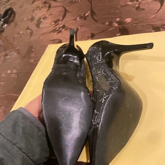 Beautiful luxury mesh letter print women heels - Picture 5 of 8